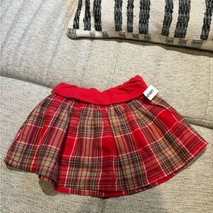 Old Navy Red and Brown Plaid Mini Skirt